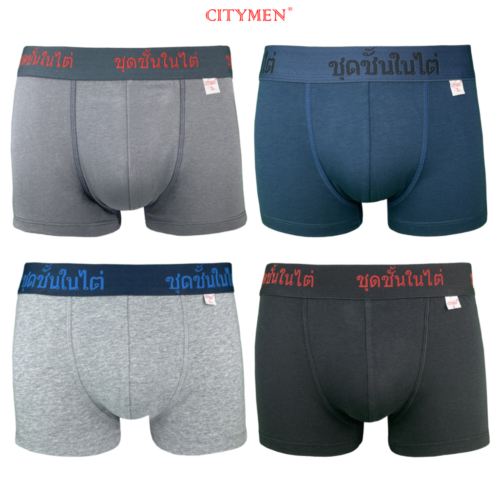 Combo 4 Quần Sịp Nam Boxer Lưng Thái Hiệu CITYMEN Vải Cotton Co Dãn 4 Chiều Cao Cấp, Sịp Nam - CTSP-THAIBC