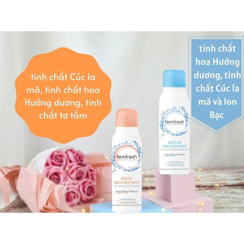 Xịt khử mùi thơm mát vùng kín FEMFRESH 125ml freshness deodorant spray