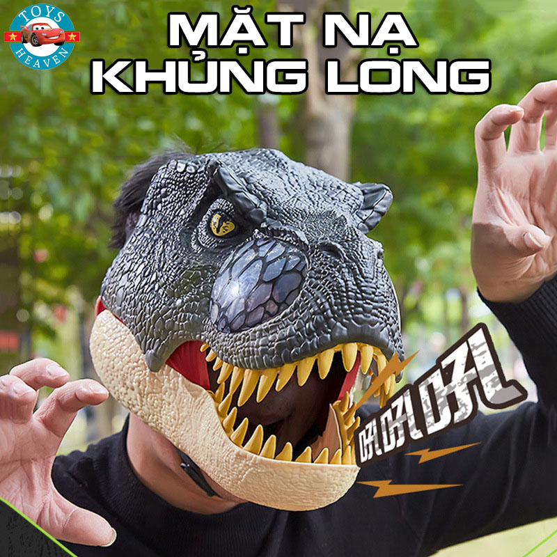 Đồ Chơi Mặt Nạ Khủng Long Bạo Chúa Tyrannosaurus Rex Hóa Trang Lễ Hội Dành Cho Bé Có Nhạc Và Đèn Bắt Mắt