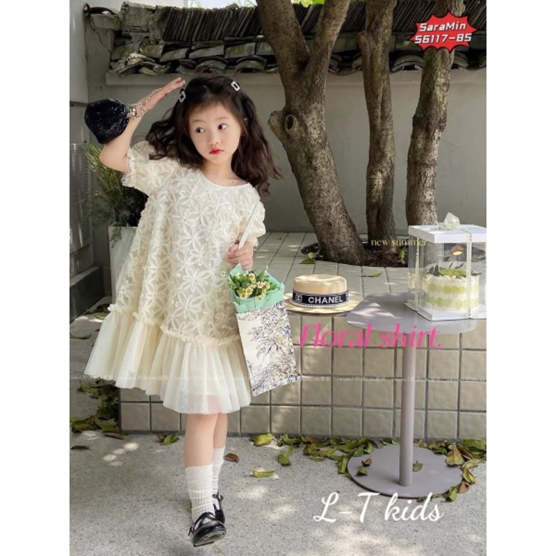 ĐẦM CHỮ A REN LƯỚI CÔNG CHÚA MÀU TRẮNG CHO BÉ GÁI