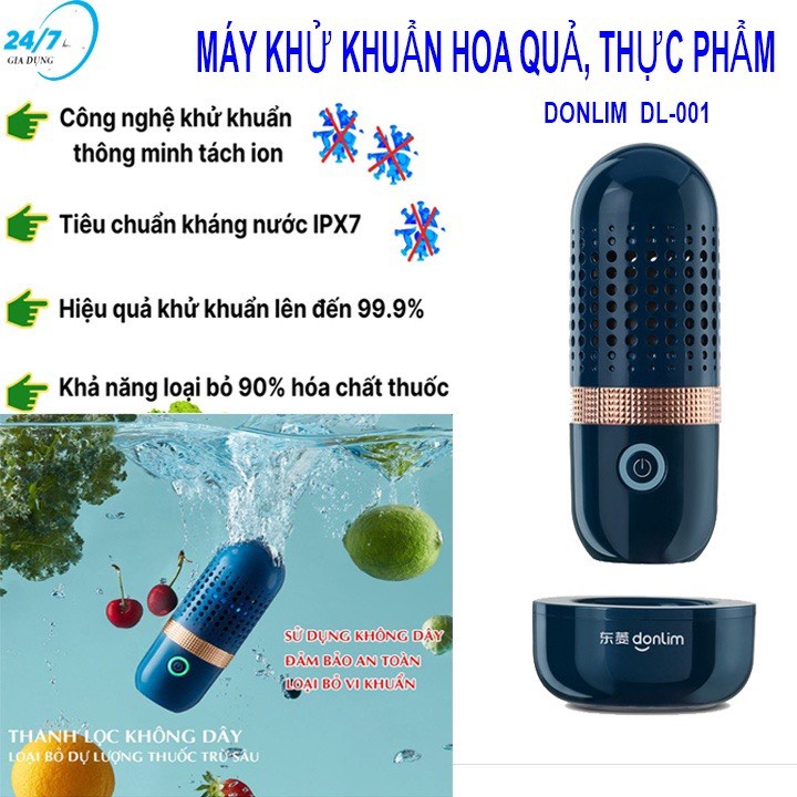 Máy rửa rau quả Donlim, máy khử trùng, tiệt trùng hoa quả, thực phẩm tự động bằng công nghệ điện phân nước