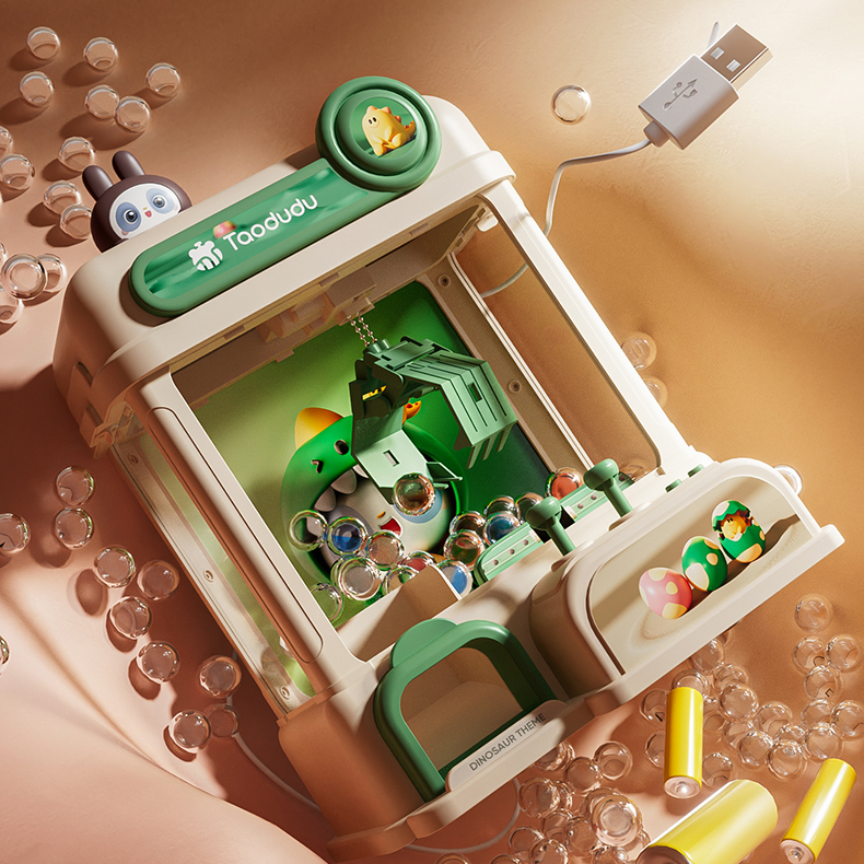 Máy Gắp Thú Bông Mini Dành Cho Bé Kích Thước Lớn Có Nhạc Và Đèn Kèm Xu Đếm Thời Gian, Có Sẵn Nhiều Thú Bông