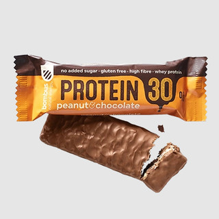 Bánh protein tăng cơ - Thanh protein nạp năng lượng BOMBUS 30% protein vị peanut & chocolate - 50g BFitness