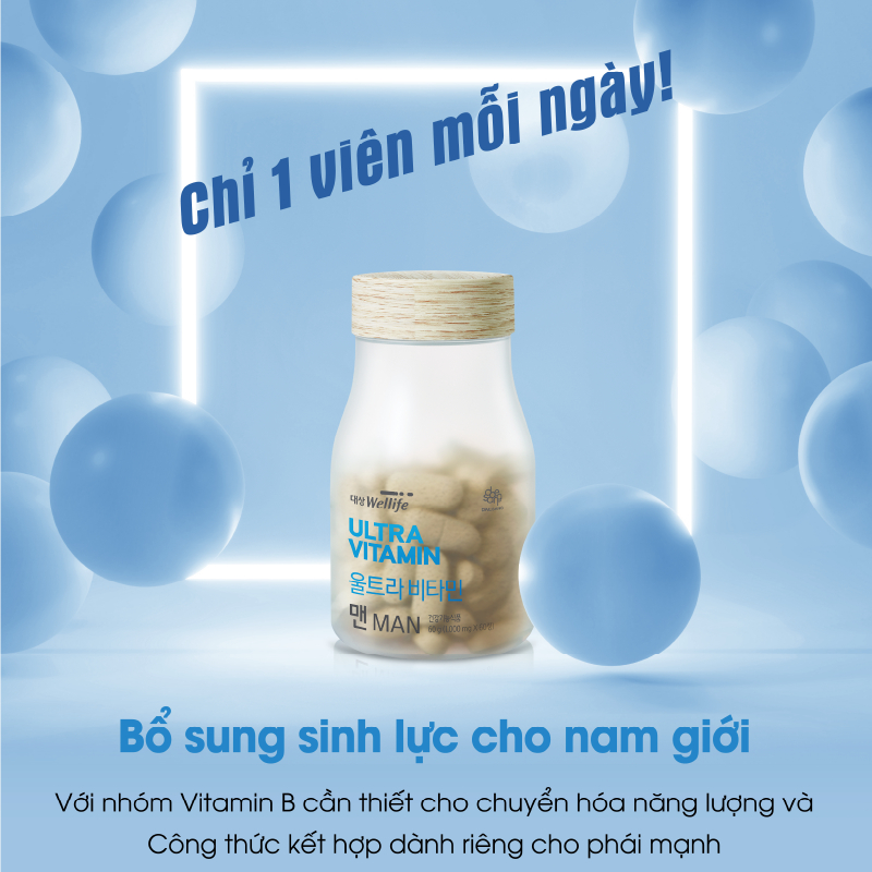 Viên Uống Bảo Vệ Sức Khoẻ Dành Cho Nam Daesang Wellife Ultra Vitamin For Men 60 viên- K2V Shop