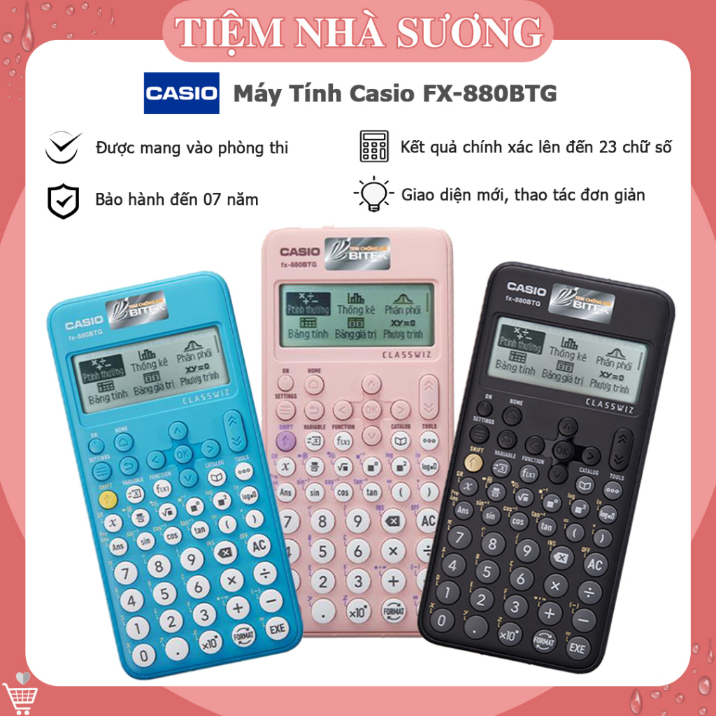 Máy Tính Casio FX-880BTG Chính Hãng, Nhiều Tính Năng Mới, Hỗ Trợ Tiếng Việt, Được Mang Vào Phòng Thi