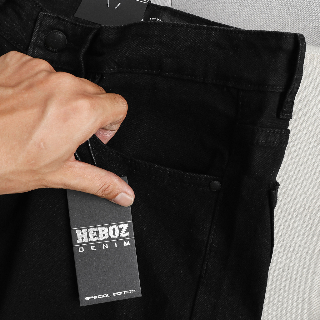 Quần jean nam dài đen skinny Heboz Z032 chất vải co giãn tốt - 00001577