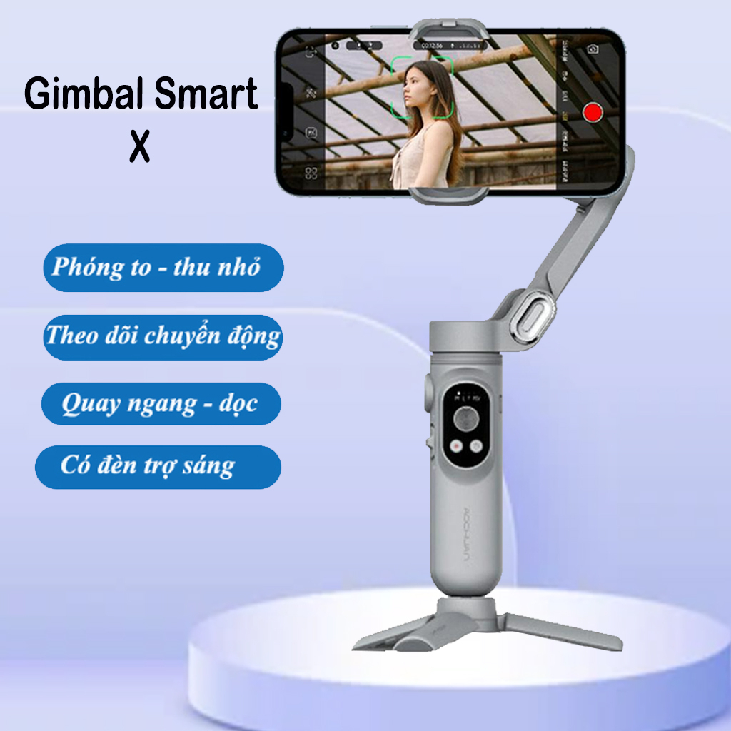 Gimbal chống rung điện thoại Smart X, Gimbal điện thoại theo dõi chuyển động, Điều khiển từ xa, Gymbal chống rung tốt