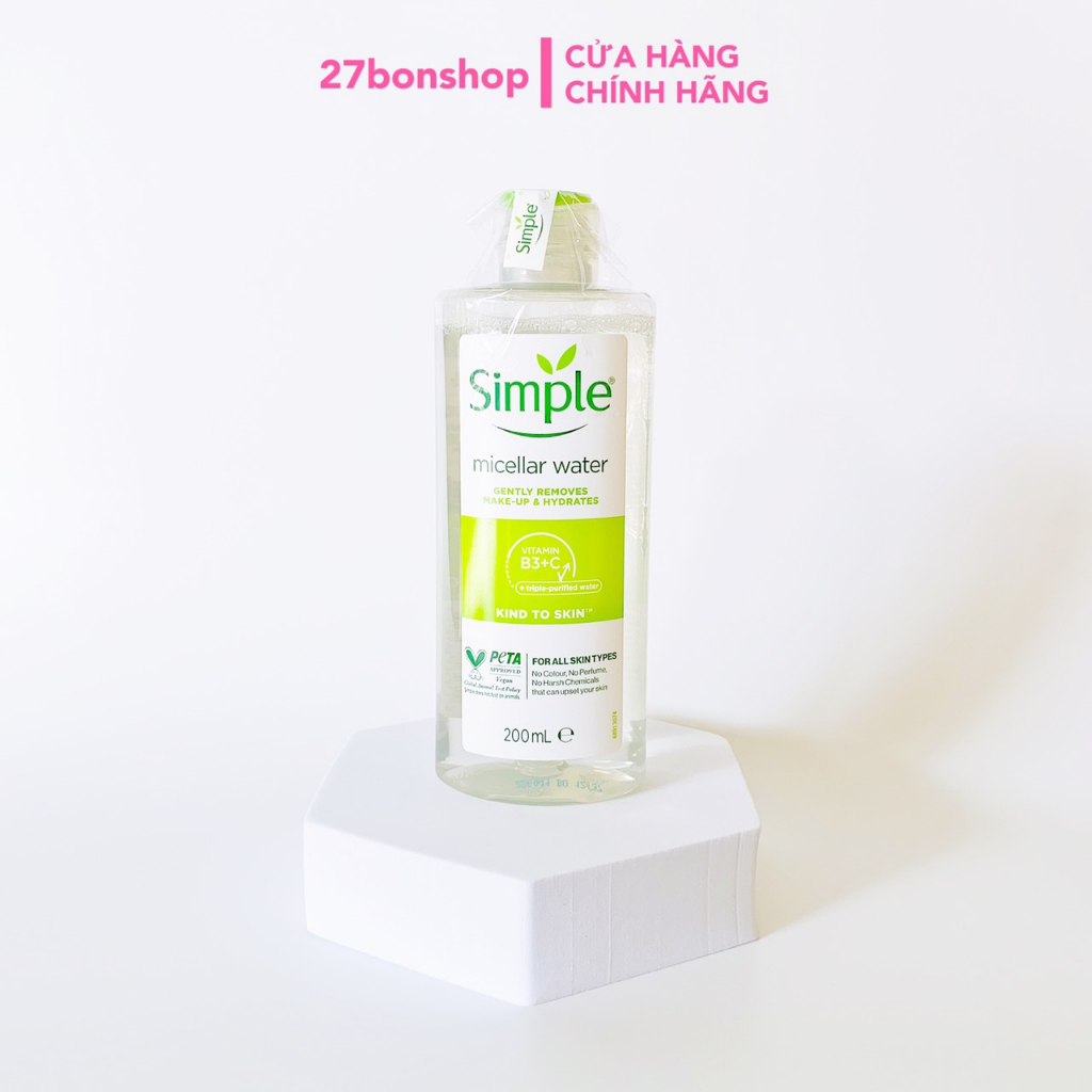 NƯỚC TẨY TRANG SIMPLE KIND TO SKIN MICELLAR CLEANSING WATER 200ML