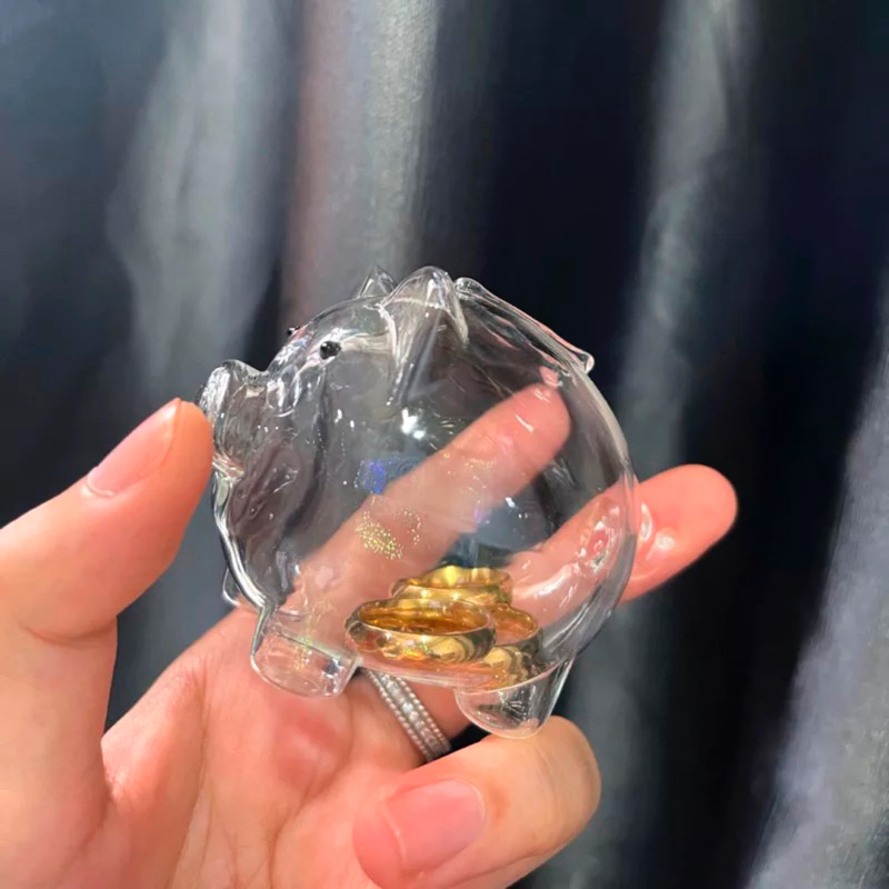 CÓ SẴN HCM Ống heo đất tiết kiệm bằng thủy tinh trong suốt đựng cả thế giới- heo mini thuỷ tinh đựng