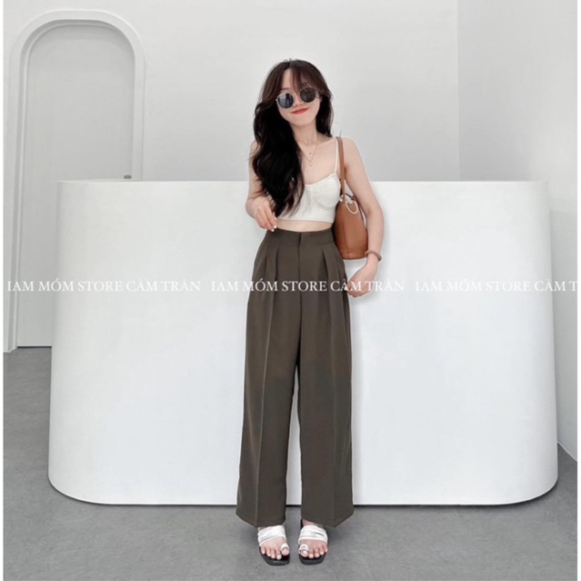 Quần ống suông cạp cao