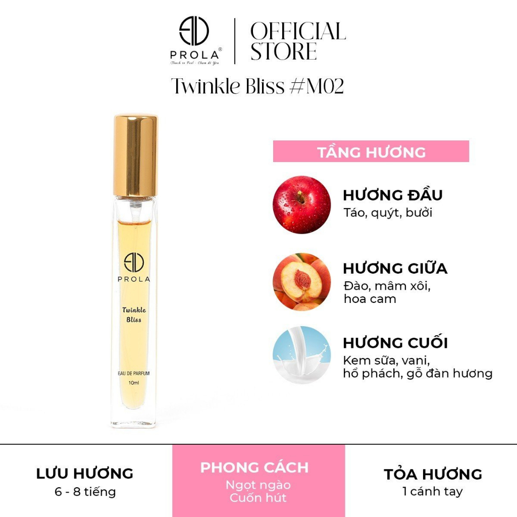 Nước hoa nữ PROLA Twinkle Bliss nữ tính, ngọt ngào, quyến rũ thích hợp đi hẹn hò M02 - Dạng xịt 10ml | BigBuy360 - bigbuy360.vn
