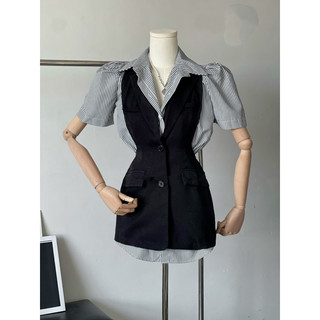 ( Sẵn hàng ) Váy sơ mi kèm gile cực cool !