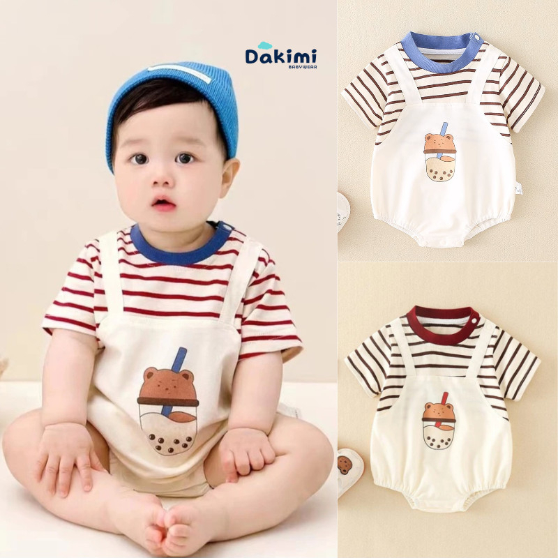 Bộ body chip bé trai bé gái hình Trà Sữa đáng yêu, Bodysuit cho bé chất Thun lạnh mềm mịn mẫu quần áo sơ sinh 0-12M