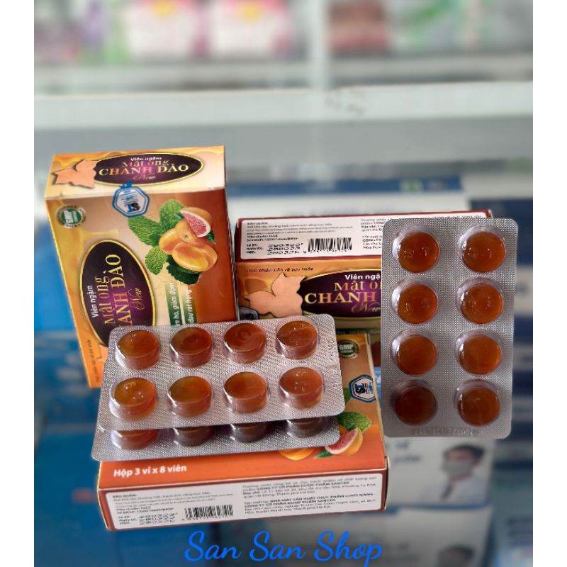 viên ngậm Mật Ông Chanh Đào ,giảm ho-giảm đờm-đau rát họng (3vĩ × 8 viên)