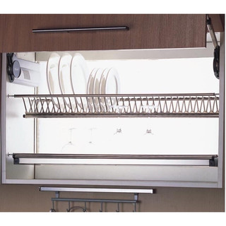 Giá để bát đĩa cố định dạng chữ V cao cấp lắp tủ bếp Inox 304 2 tầng- 3 tầng