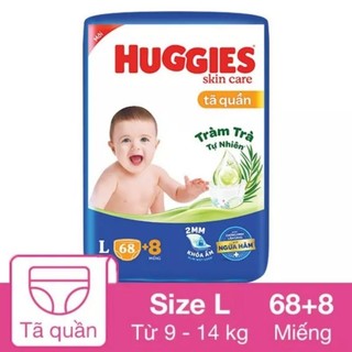 Tã quần huggies M76/L68/XL60+8 mẫu mới