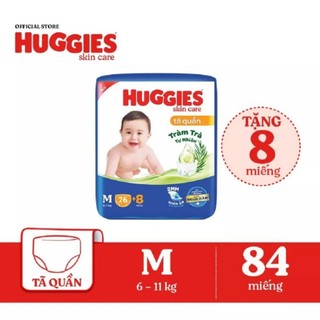 Tã quần huggies M76/L68/XL60+8 mẫu mới
