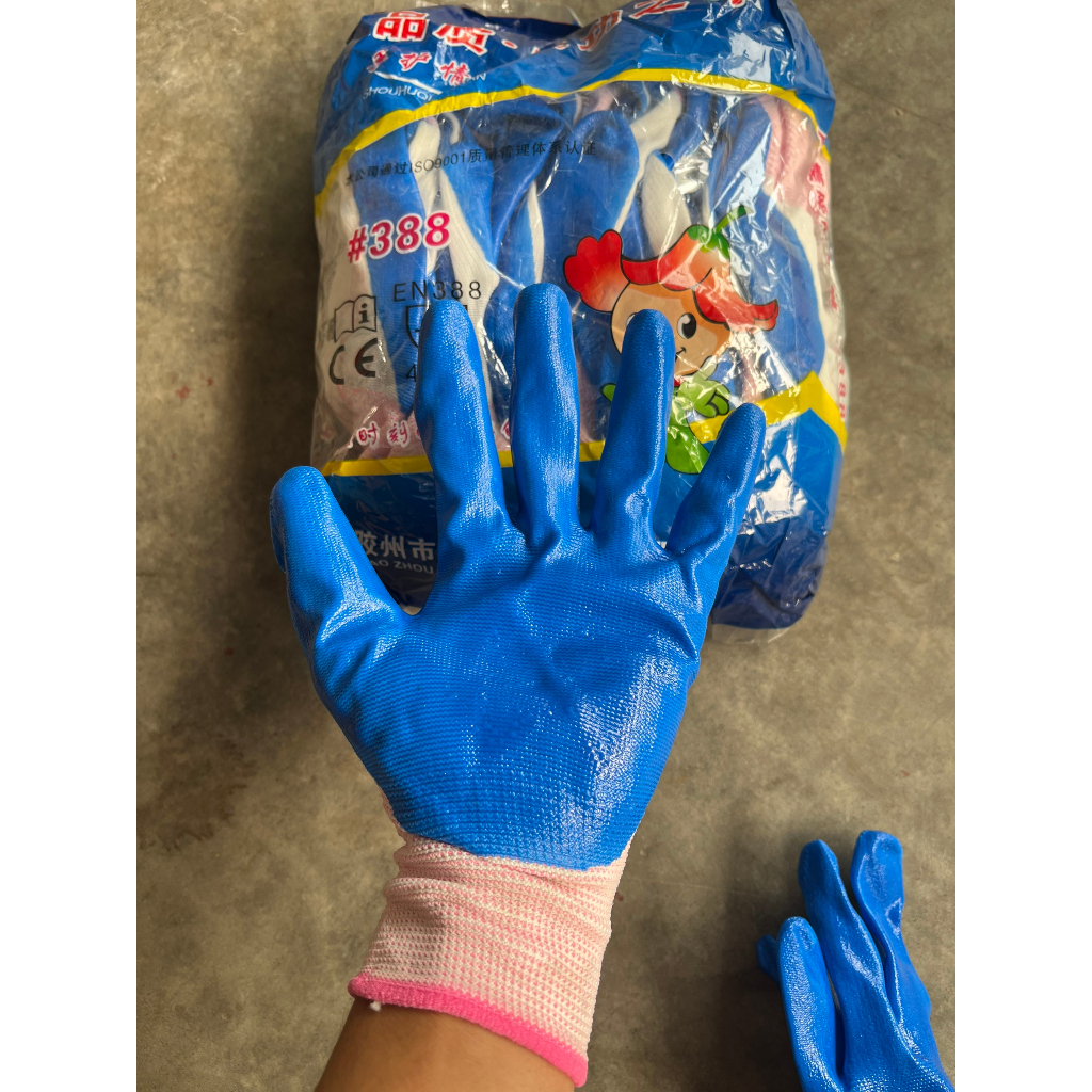 COMBO 12 đôi găng tay sơn xanh 400g bảo hộ lao động. Hàng đẹp