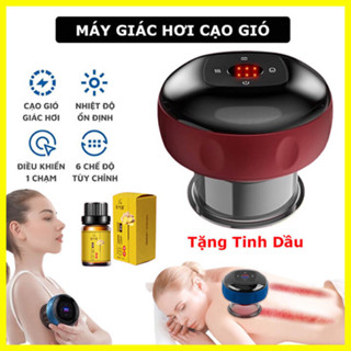 Máy giác hơi điện mini cầm tay massage thông minh, máy cạo gió 6 cấp độ giảm đau nhức, tăng tuần hoàn máu