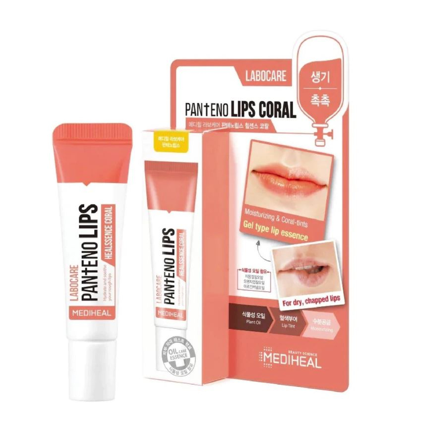 Son dưỡng môi ban đêm cho môi khô và thâm Mediheal Labocare Pantenolips Healssence Coral 10ml (Cam)