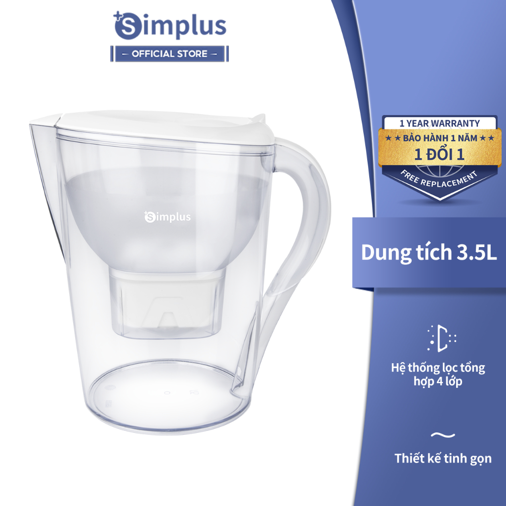 Simplus Bình Lọc Nước Cầm Tay Dung Tích Lớn 3.5L LVSH001 - Bảo Hành 1 Năm 1 Đổi 1