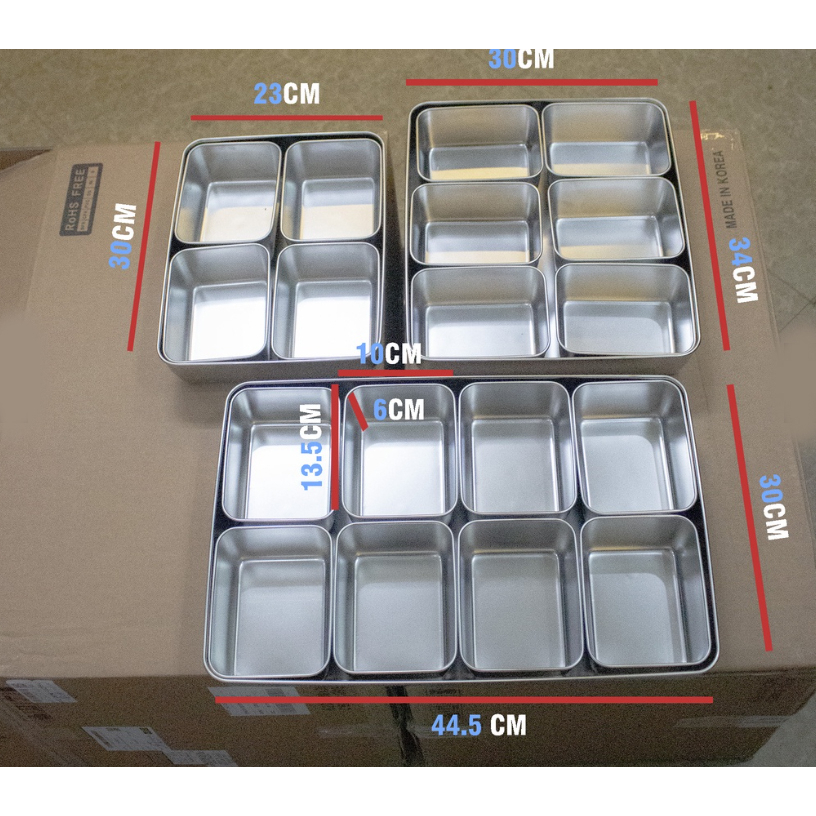 Khay gia vị/topping inox 304 có nắp nhập khẩu DONACOOK
