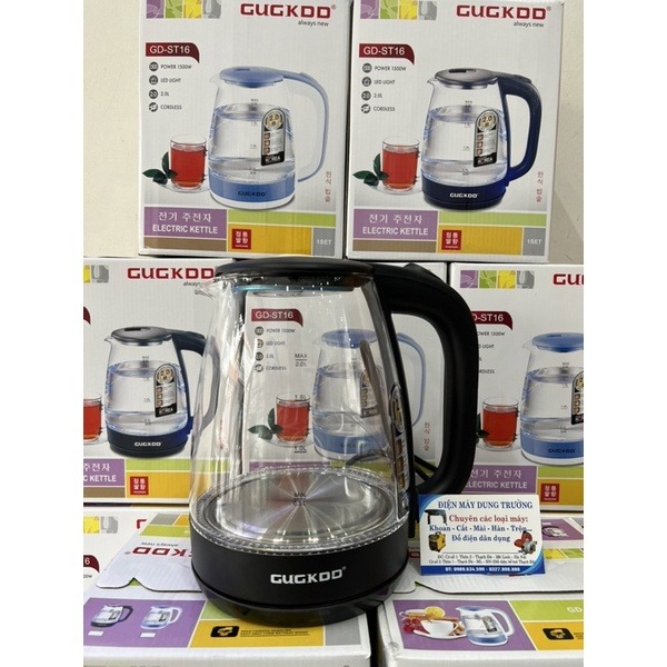 Ấm Siêu Tốc Thủy Tinh 2.0L Tự Động Ngắt Khi Sôi, Đảm Bảo An Toàn Khi Sử Dụng màu giao ngẫu nhiên