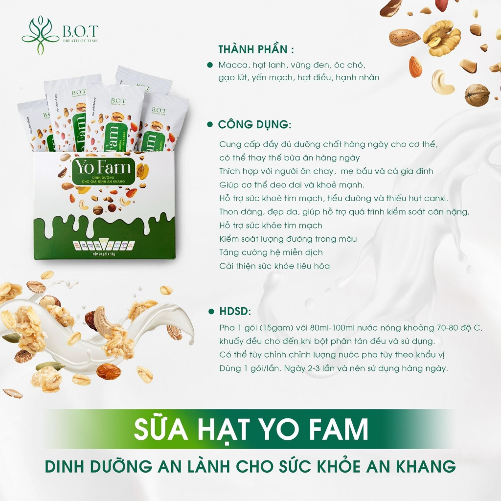 Sữa Hạt Dinh Dưỡng Yo Fam Chính Hãng Của BOT