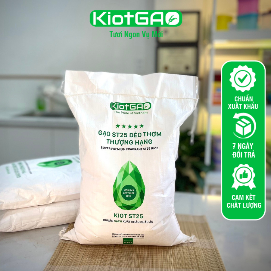 (Hỏa tốc) 5kg Gạo Kiot ST25 Dẻo Thơm Thượng Hạng, Gạo Tươi, Date Mới, Dẻo Thơm Mềm Ngọt
