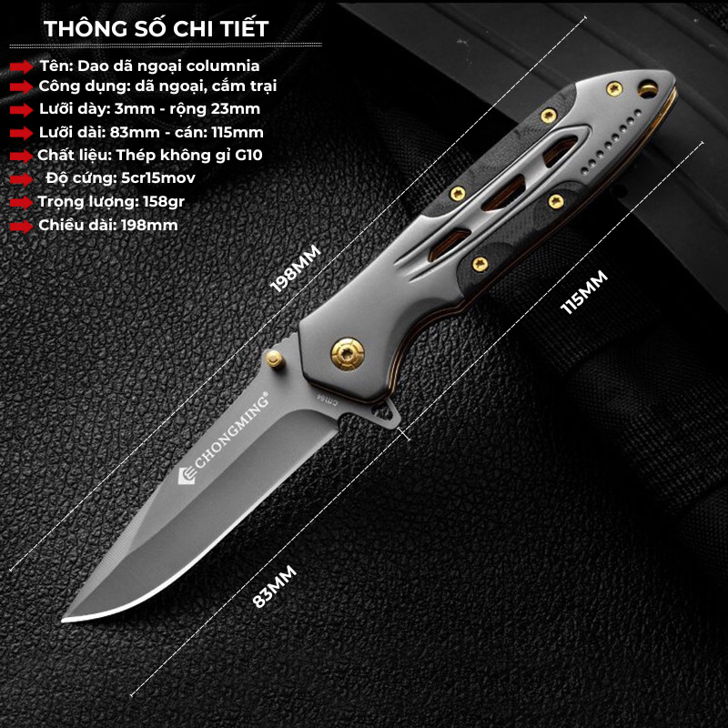 [V2]Dao Gấp Gọt Hoa Quả Đa Năng, Chống Gỉ Sét, Phụ kiện văn phòng phẩm, Đi Dã Ngoại Cực Tốt