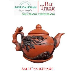 Ấm tử sa đắp nổi cực sang dung tích 500 ml, ấm tử sa đắp nổi Bát Tràng