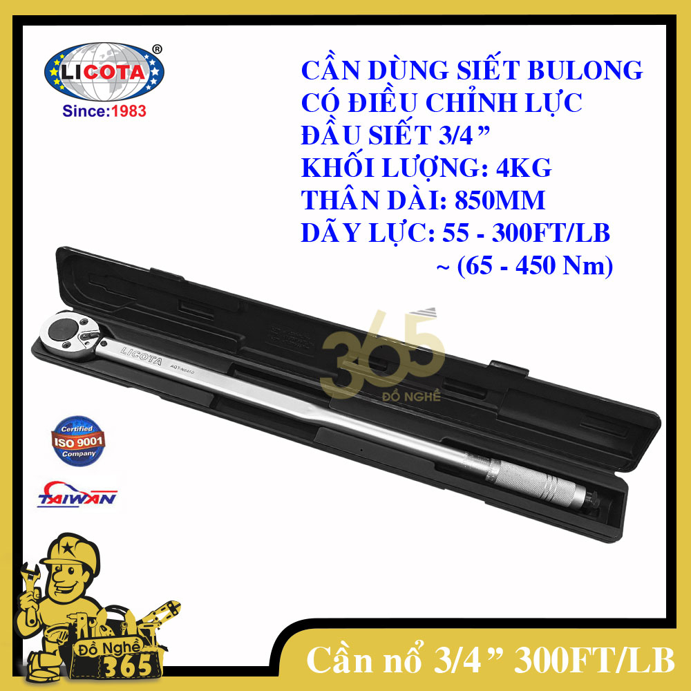 CẦN SIẾT CHỈNH LỰC 3/4” 300FT (450NM) – LICOTA