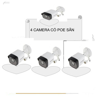 Bộ kit camera ip hikvision nk42e0h-l tích hợp poe trên đầu thu