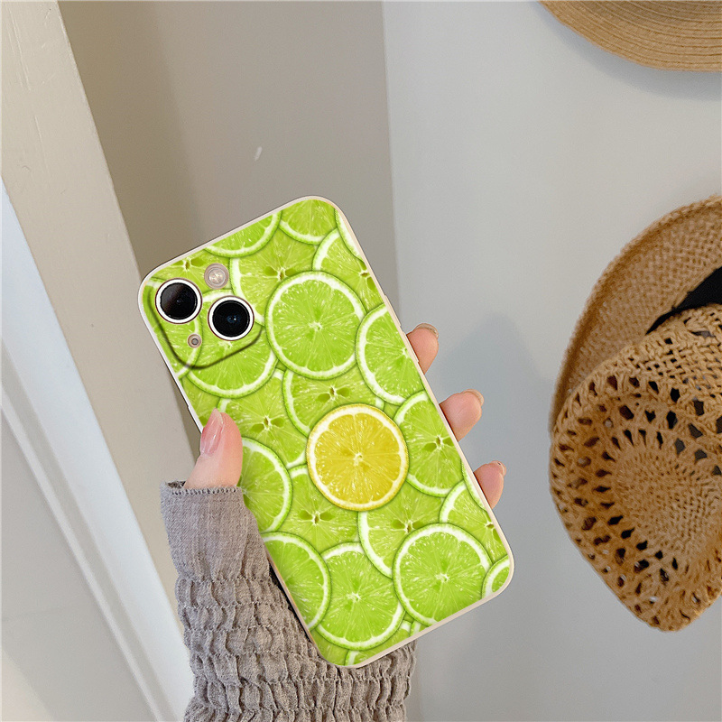 Ốp lưng Iphone viền vuông hình những lát chanh tươi cho ip 6/7/8Plus X XS xr xsmax 11/12/13/14pro prm eh2119