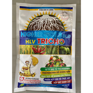 Phân bón vi lượng HLV TRICHO NEW gói 1 Kg - Trichoderma đối kháng nấm, tăng sức đề kháng, xốp đất xanh cây