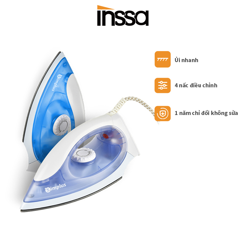 INSSA Bàn ủi khô bàn ủi (bàn là) điện cầm tay gia dụng công suất cao