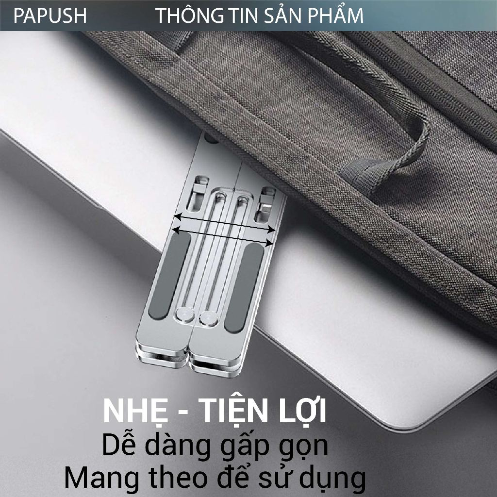 Tản nhiệt Laptop stand hợp kim nhôm gấp gọn chỉnh độ cao giúp kê đỡ máy tính laptop gaming 15 6 inch để làm mát macbook