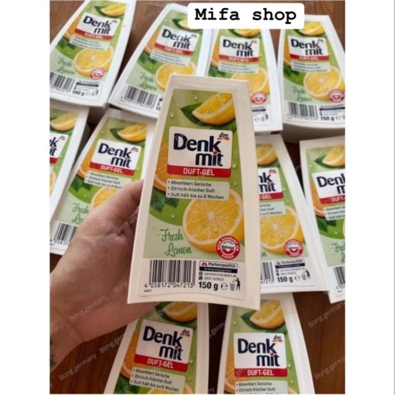 Sáp thơm phòng hương chanh - Denkmit Raumduft Gel Fresh Lemn hộp 150g