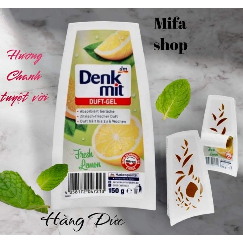 Sáp thơm phòng hương chanh - Denkmit Raumduft Gel Fresh Lemn hộp 150g