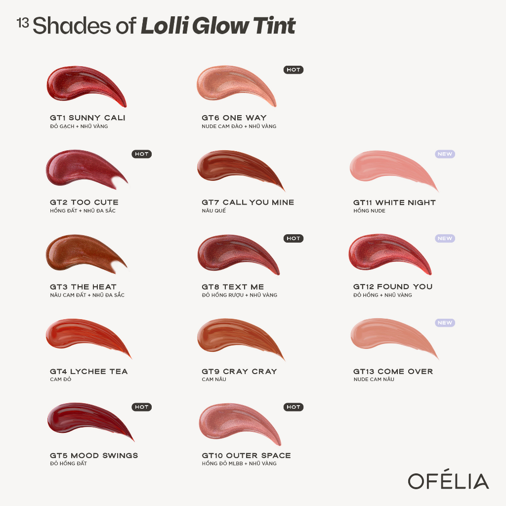 Son Tint Bóng OFÉLIA Lolli Glow Tint (3.9g)