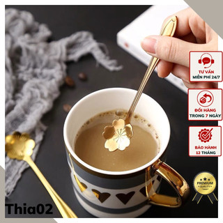 [SIÊU GIẢM GIÁ] Thìa Cà Phê INOX MẠ VÀNG Tân cổ điển với họa tiết Hình Hoa mang phong cách quý tộc sang trọng.