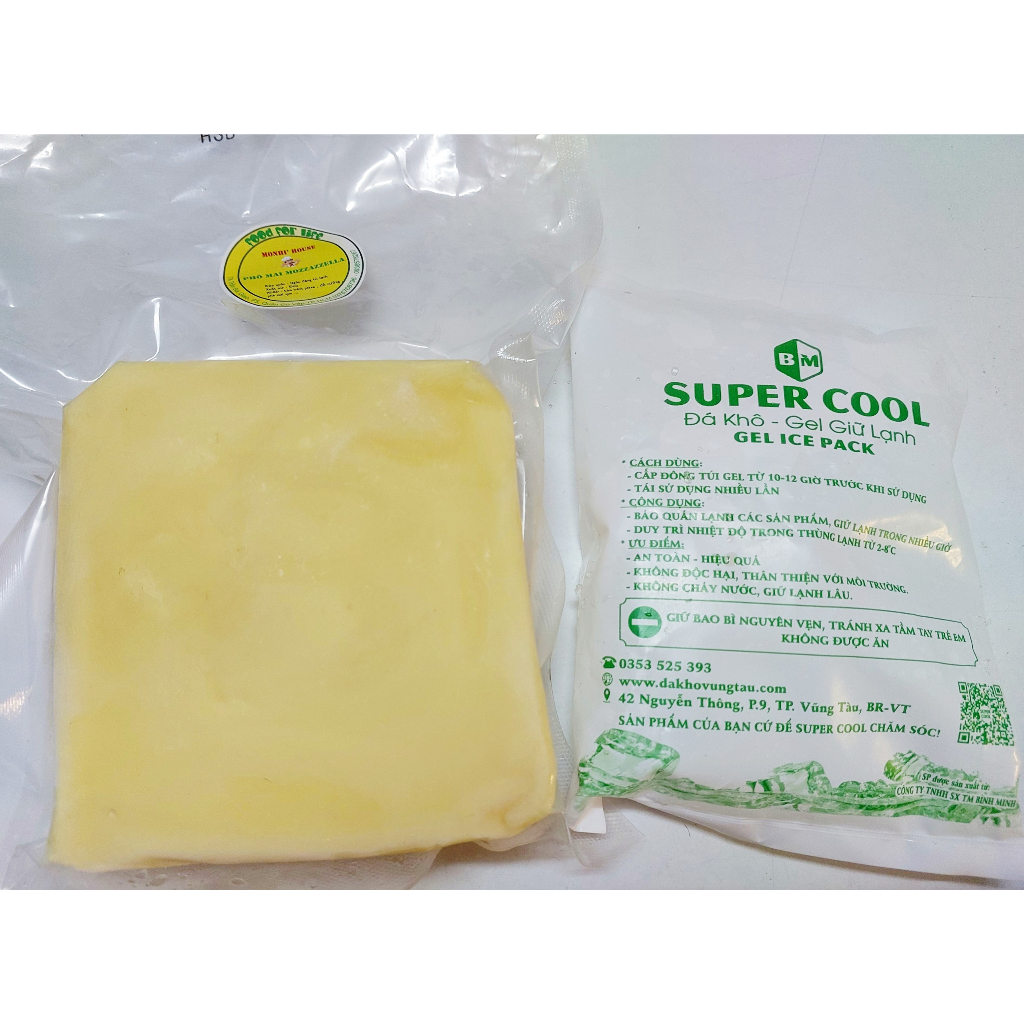 1Kg Phô Mai Mozzazzella Kéo Sợi TẶNG 1 gói đá Gel giữ nhiệt 500g (chỉ giao HCM)