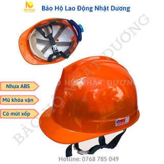Nón bảo hộ lao động Hàn Quốc màu cam có khóa vặn SSEDA I, Mũ bảo hộ lao động đi công trình, xây dựng
