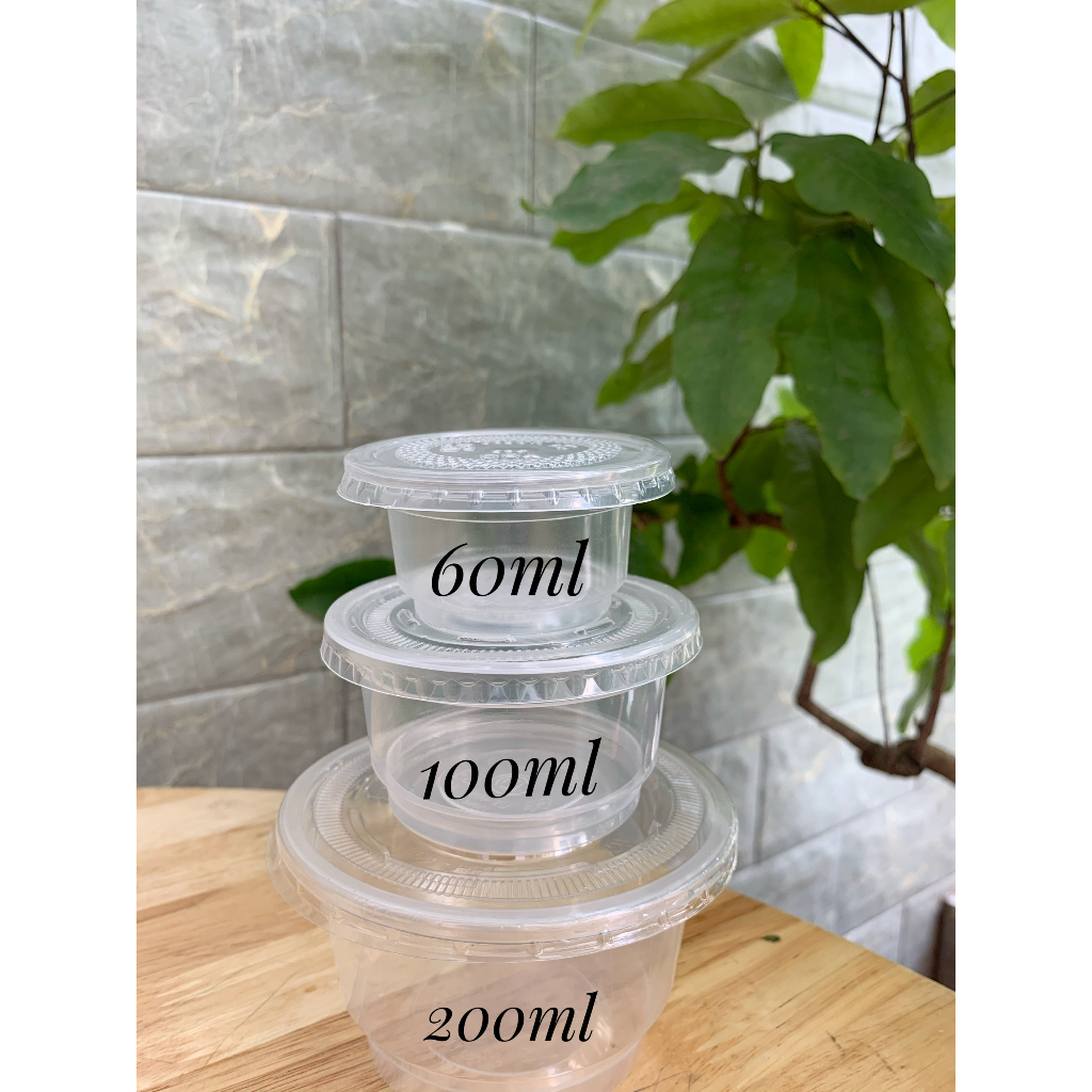 Hủ nhựa PP dẻo kèm nắp đựng nước sốt/nước chấm/Râu câu/panna cotta/pudding/tàu hủ-Hàng chính hãng