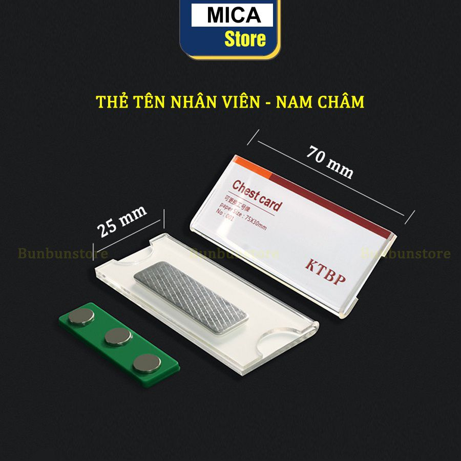 Bảng tên nhân viên cài áo - Nam châm &amp; Kim ghim, Hàng đẹp bao đổi trả.