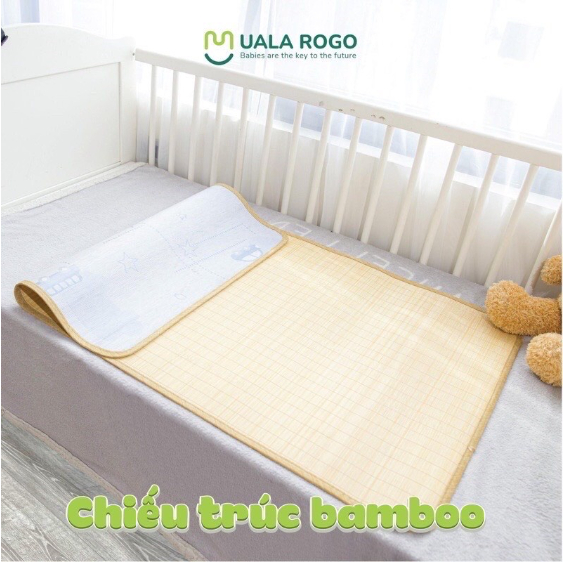 Chiếu Trúc Bamboo Siêu Mát Cho Bé Từ Sơ Sinh Uala Rogo, Kích Thước 60x110cm