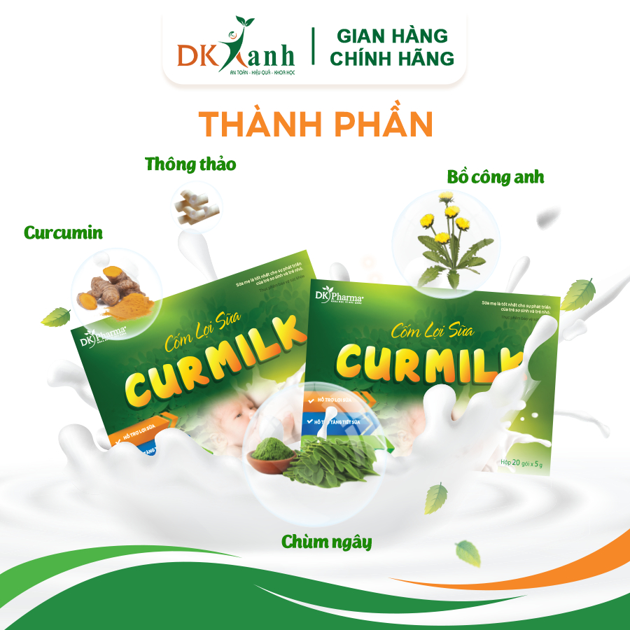 Combo 2 hộp Cốm lợi sữa Curmilk - DK Pharma