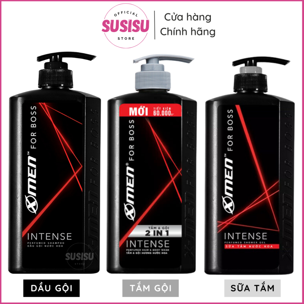 Dầu gội XMEN For Boss Intense Perfumed Shampoo 380g/650g - Tắm gội đầu X men - Sữa tắm nam Boss