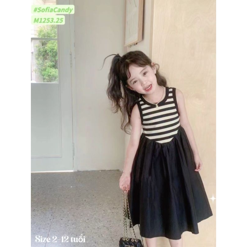 Áo liền váy bồng xòe cho bé 12-38kg nhà mộc baby v153