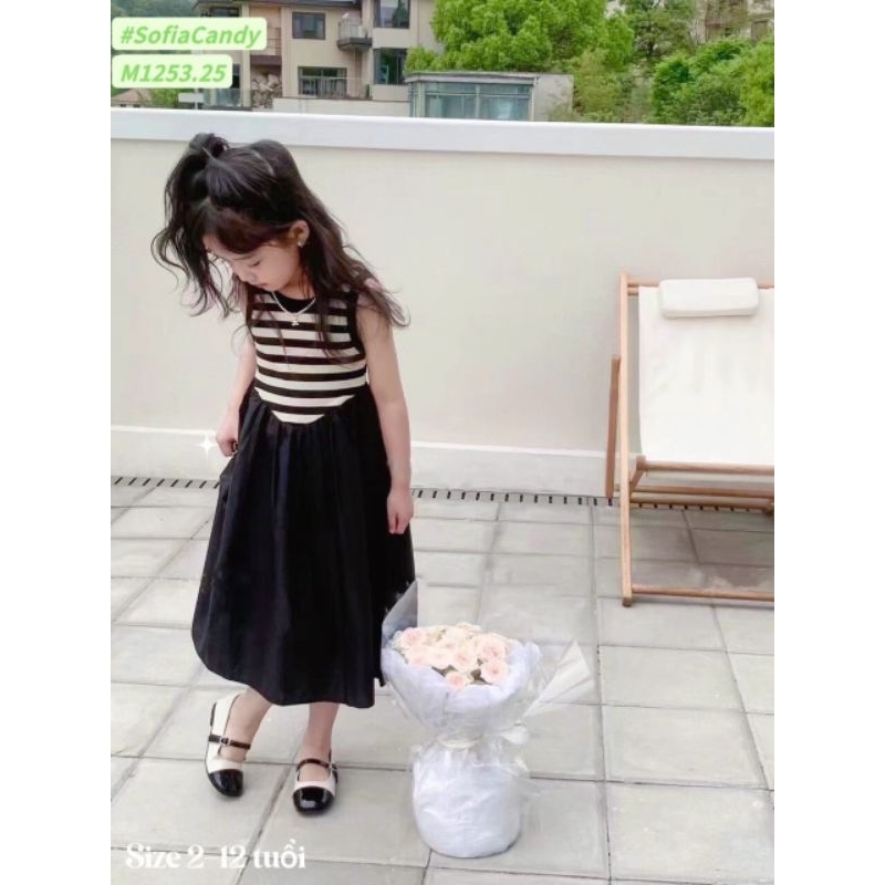 Áo liền váy bồng xòe cho bé 12-38kg nhà mộc baby v153